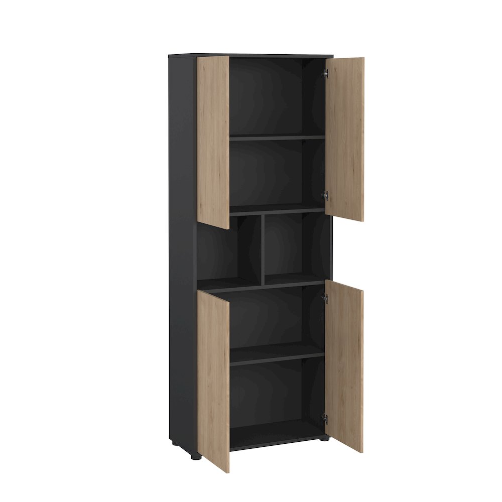 6 Shelf Boockase with 4 Doors, Home Office Storage. Picture 4