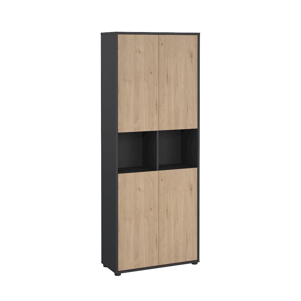 6 Shelf Boockase with 4 Doors, Home Office Storage. Picture 3