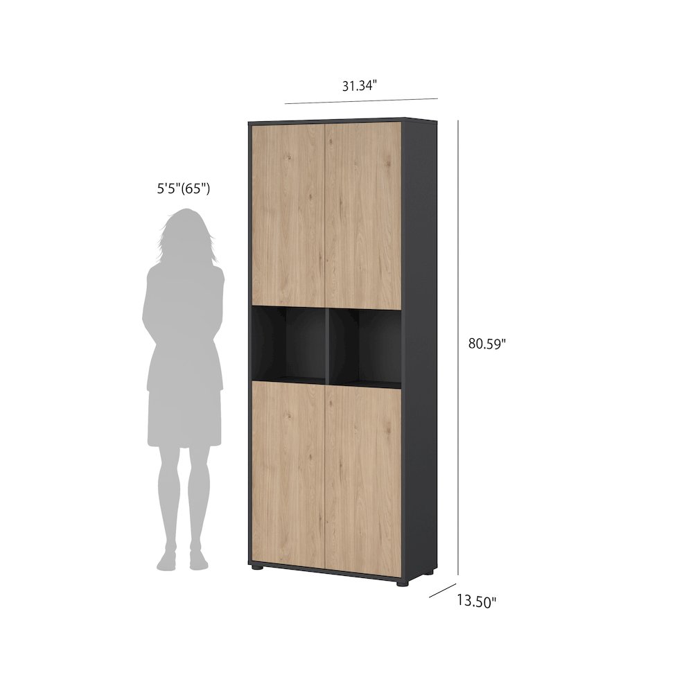 6 Shelf Boockase with 4 Doors, Home Office Storage. Picture 13