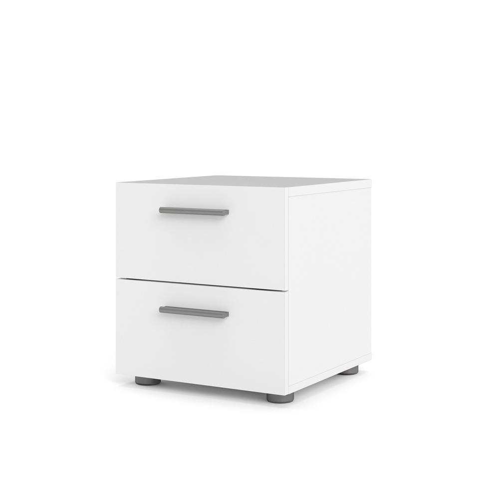 Austin 2 Drawer Nightstand, White. Picture 1