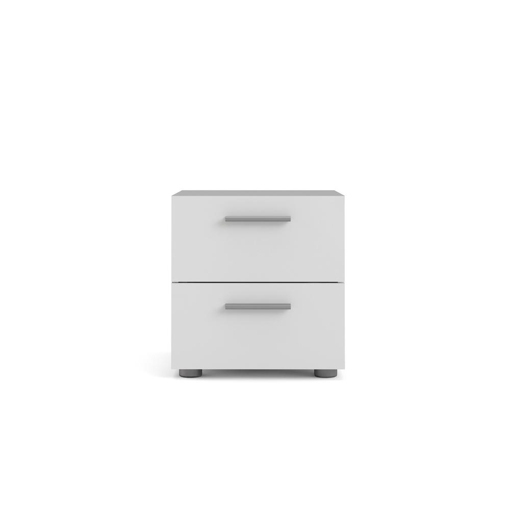 Austin 2 Drawer Nightstand, White. Picture 4