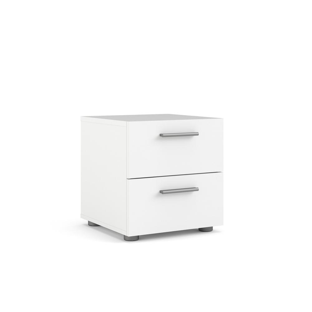 Austin 2 Drawer Nightstand, White. Picture 2