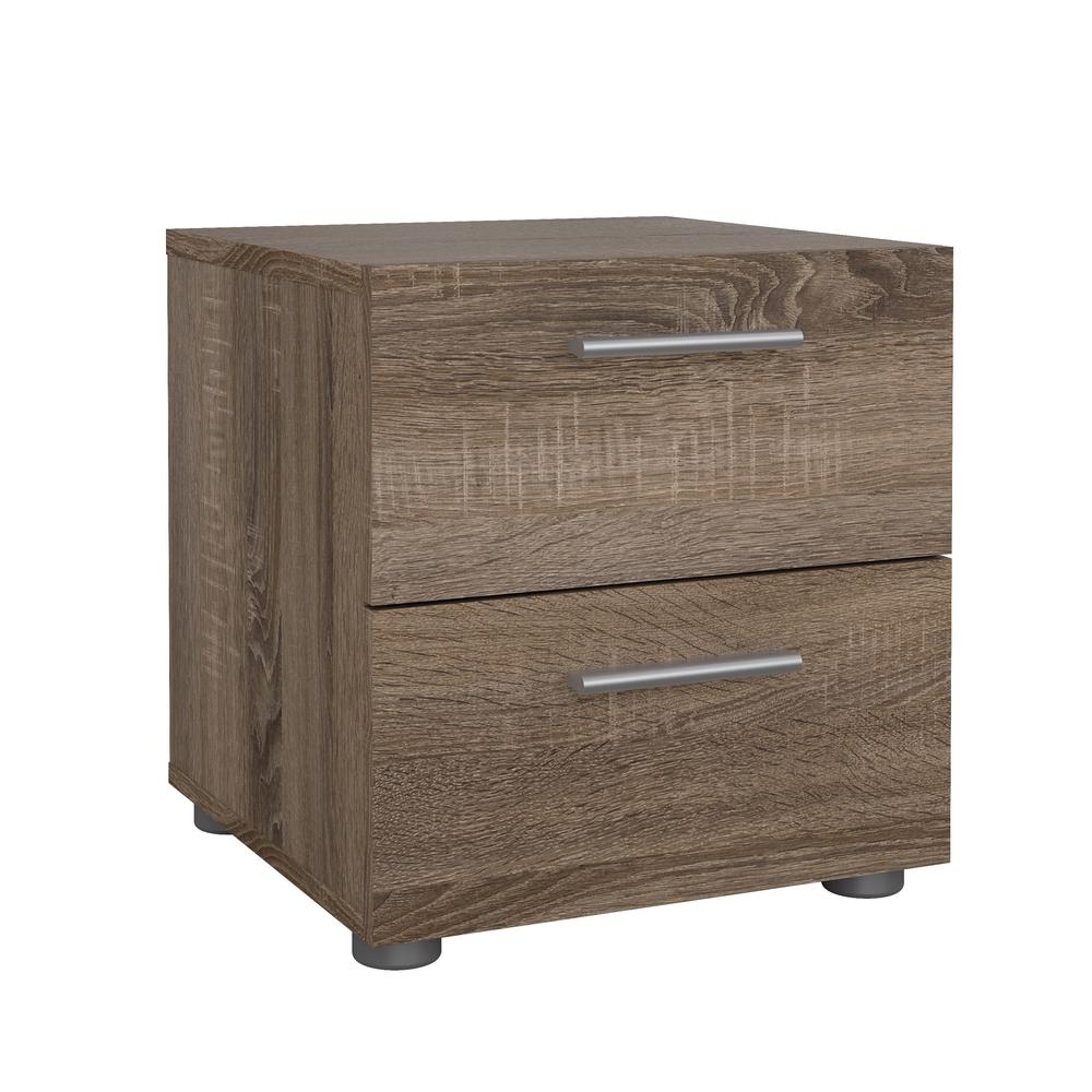 Austin 2 Drawer Nightstand, Truffle Oak. Picture 1