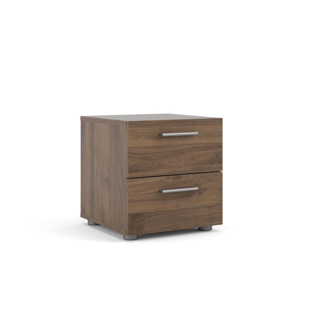Austin 2 Drawer Nightstand, Walnut. Picture 2