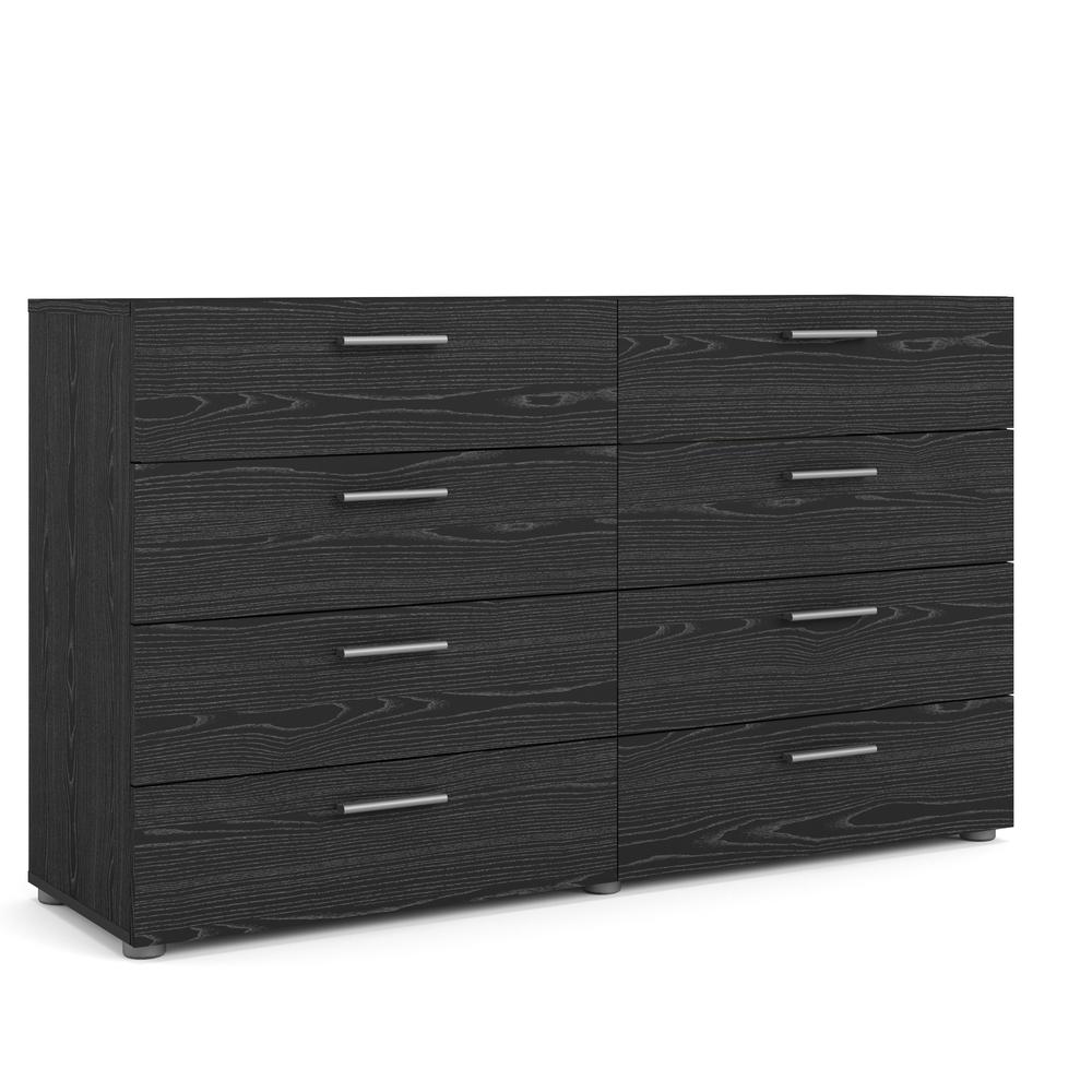 Austin 8 Drawer Double Dresser, Black Woodgrain. Picture 1