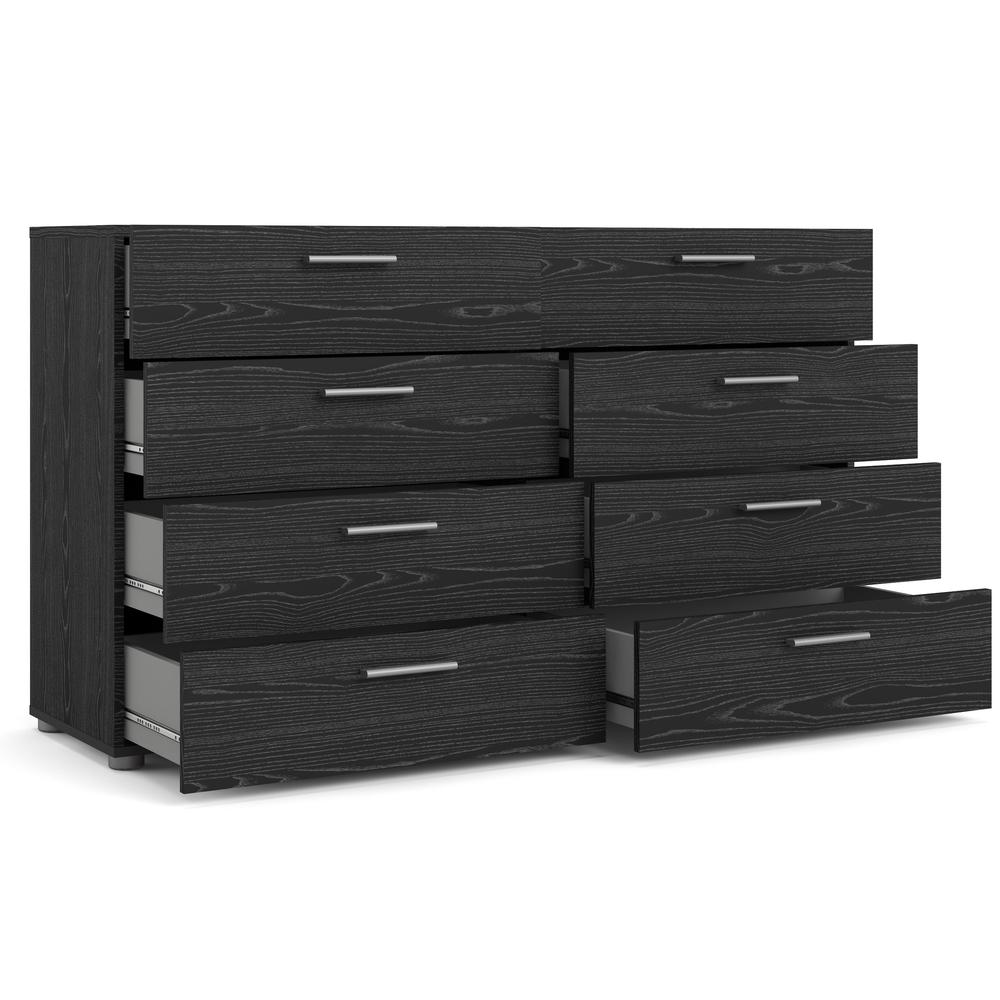 Austin 8 Drawer Double Dresser, Black Woodgrain. Picture 3