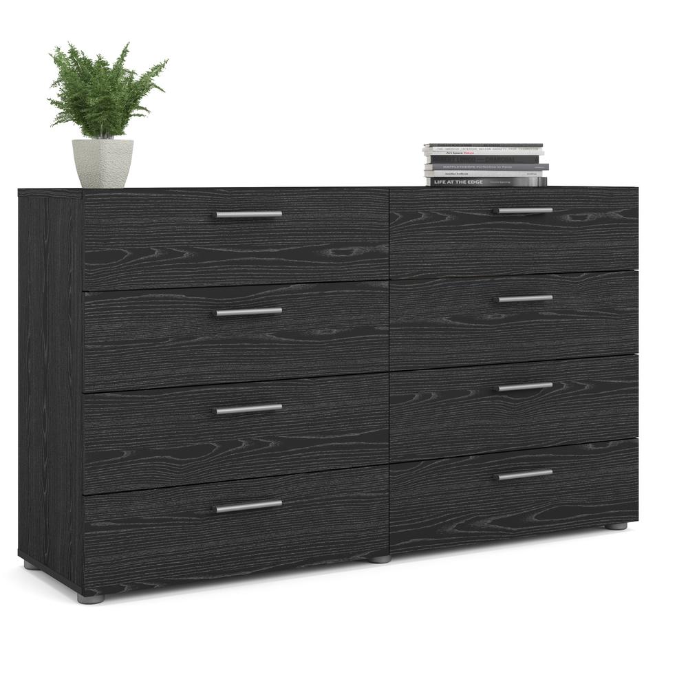 Austin 8 Drawer Double Dresser, Black Woodgrain. Picture 6