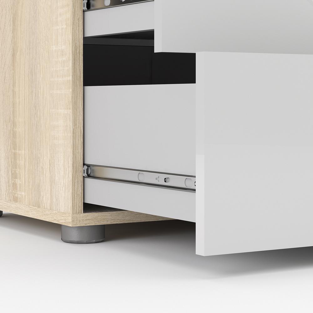 Austin 8 Drawer Double Dresser, Oak Structure/White High Gloss. Picture 8