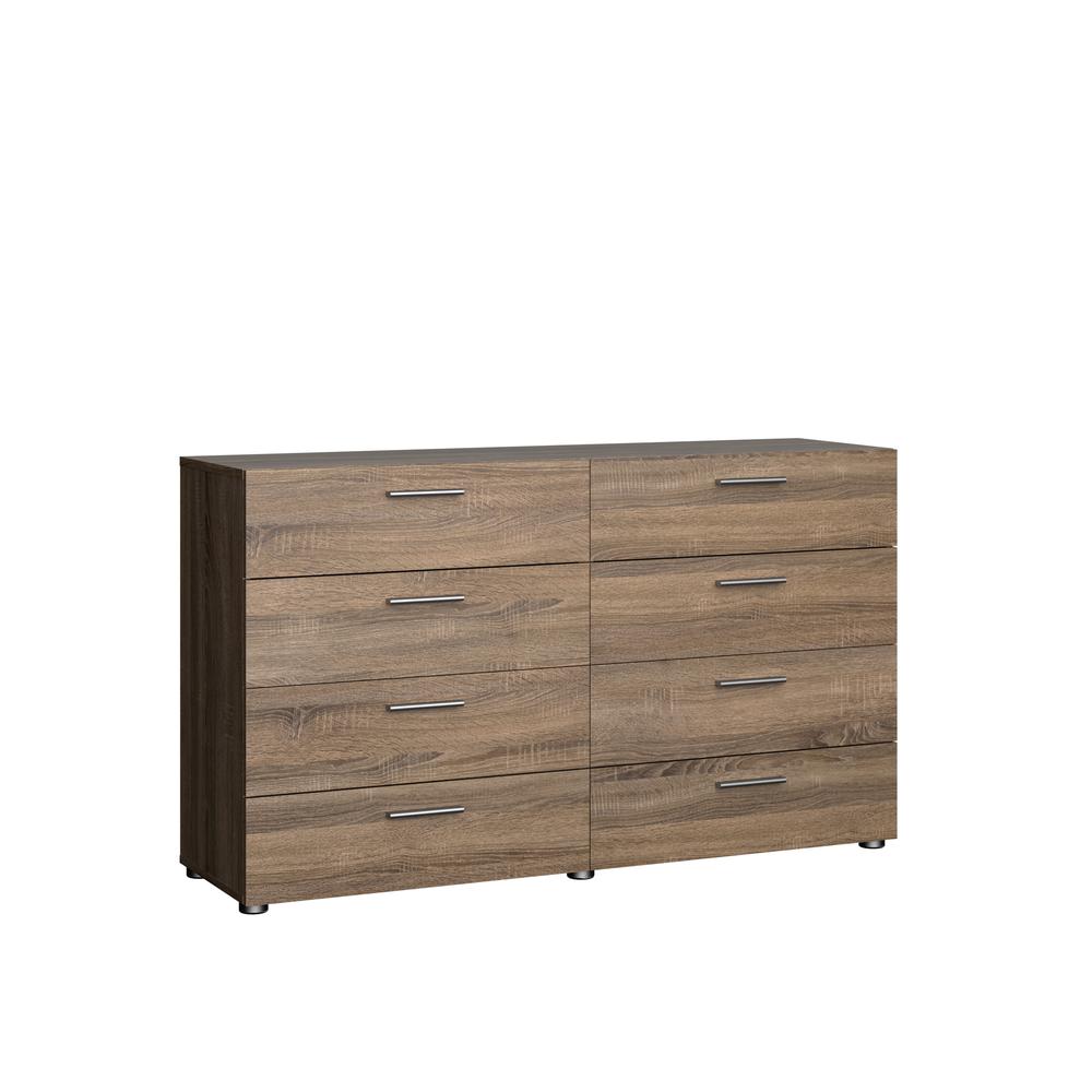 Elegant 8 Drawer Dresser in Truffle Oak for Modern Bedroom Storage Solutions. Picture 5