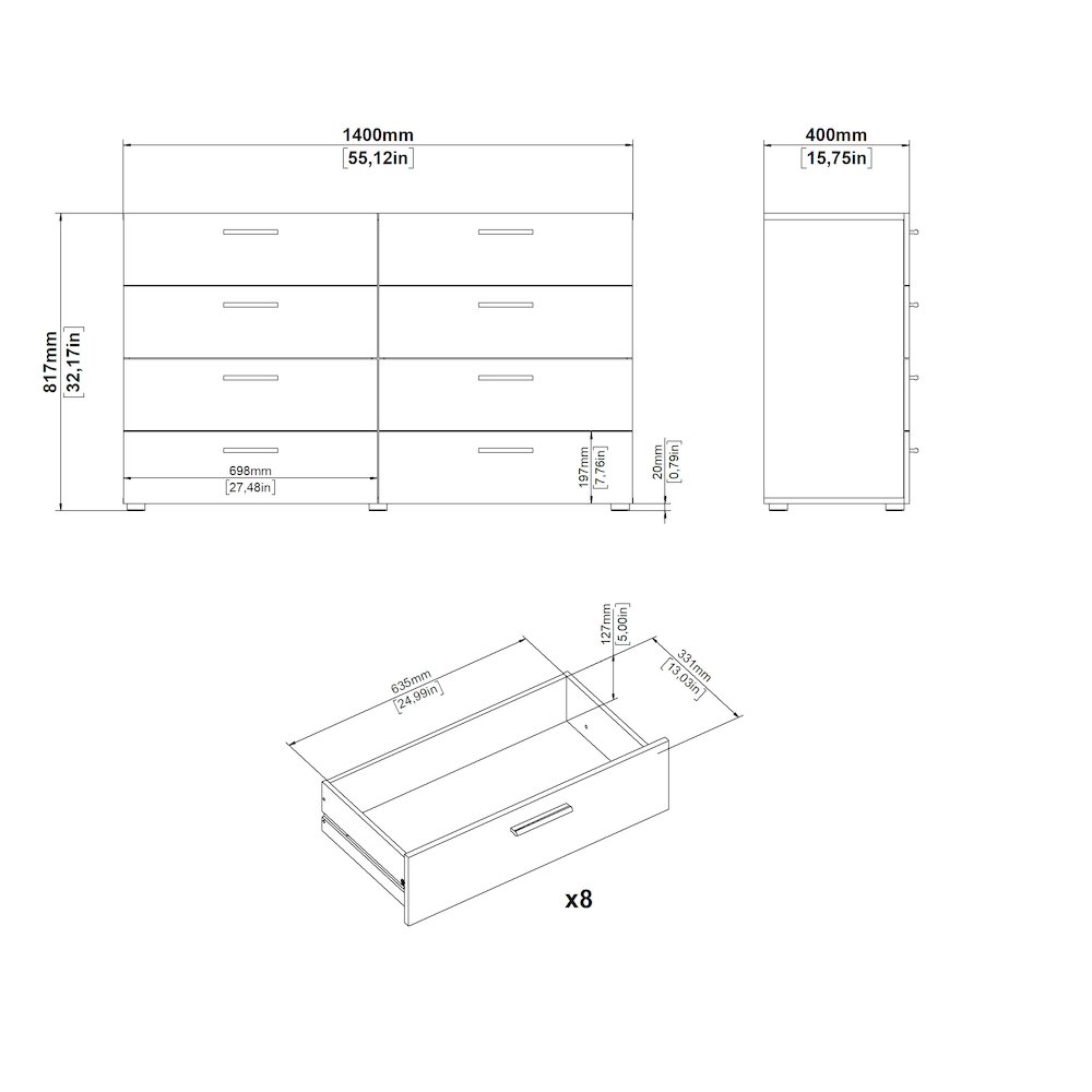 Pepe 8 Drawer Double Dresser, Jackson Hickory. Picture 14