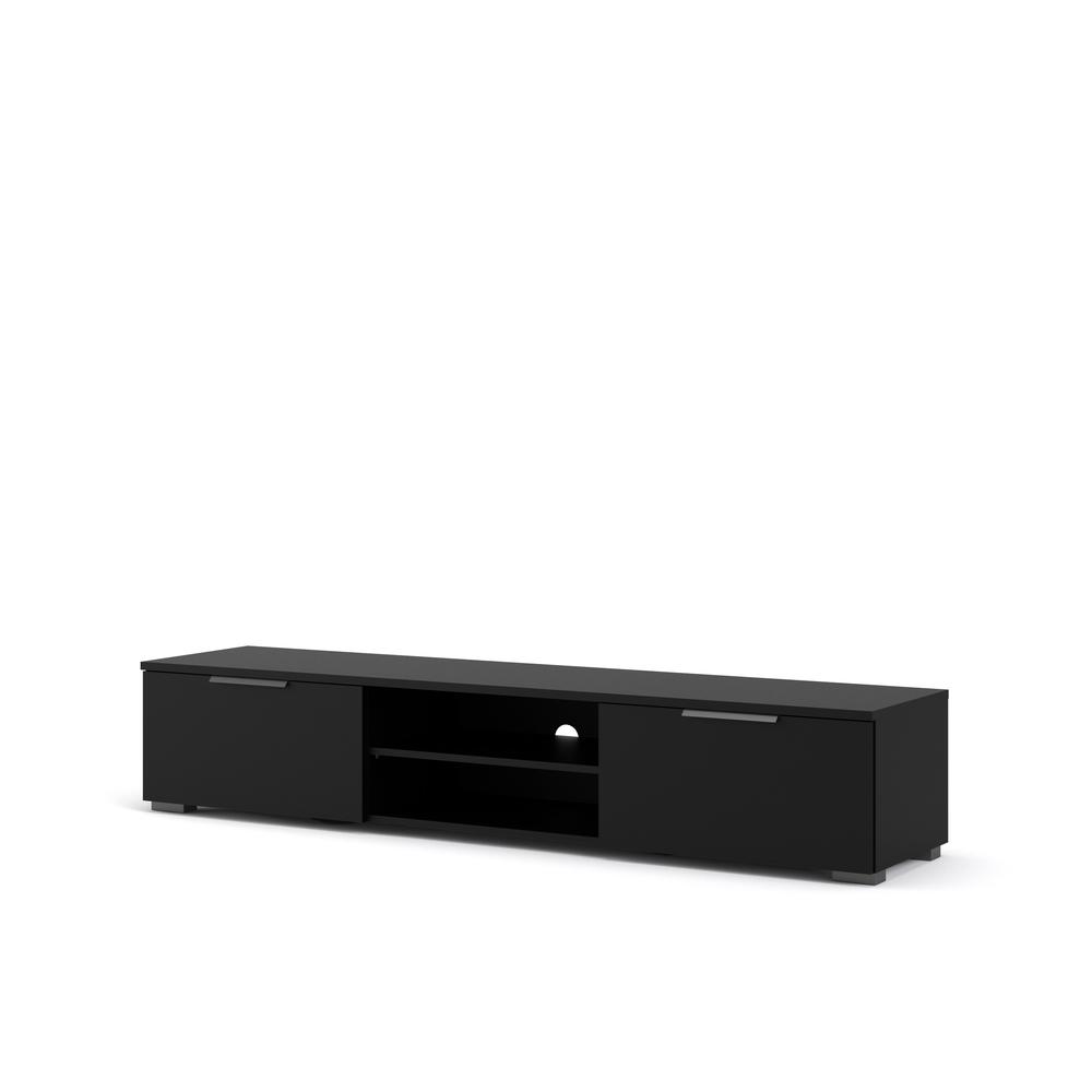 2 Drawer 2 Shelf TV Stand Black Matte. Picture 2