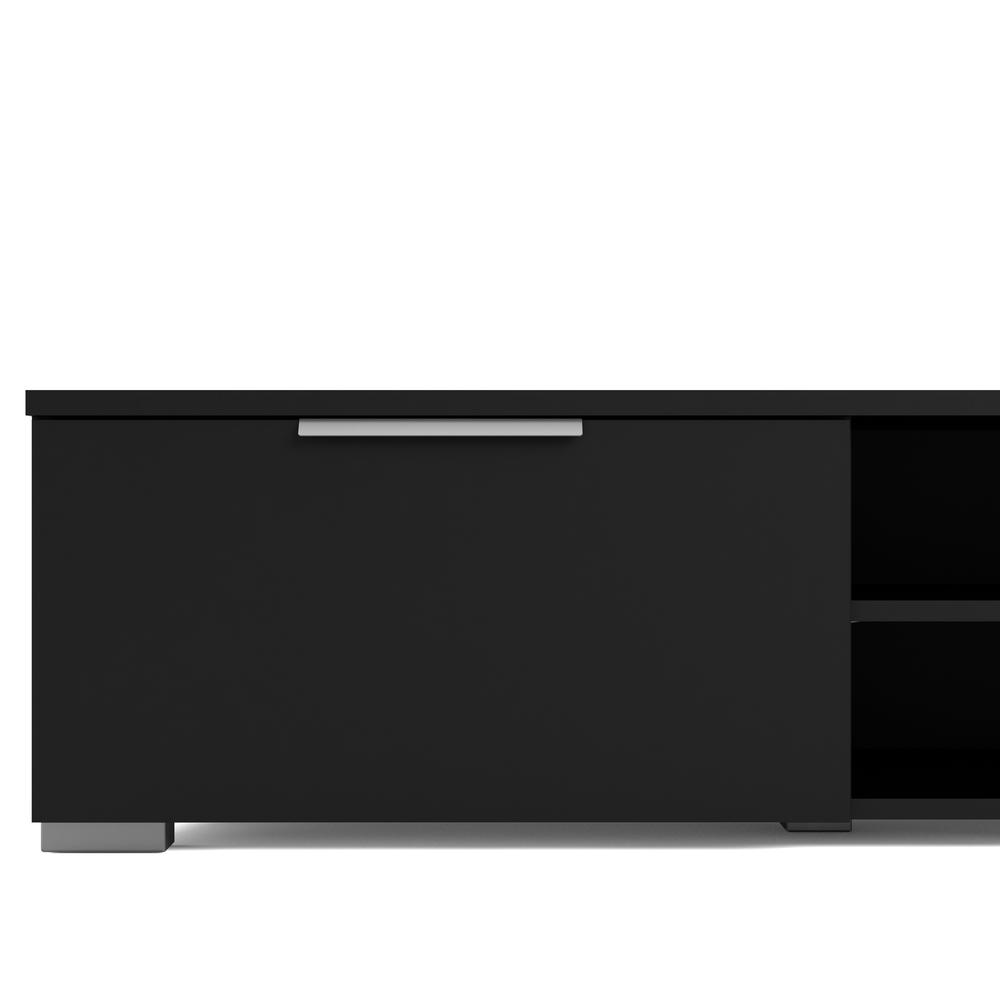 2 Drawer 2 Shelf TV Stand Black Matte. Picture 6