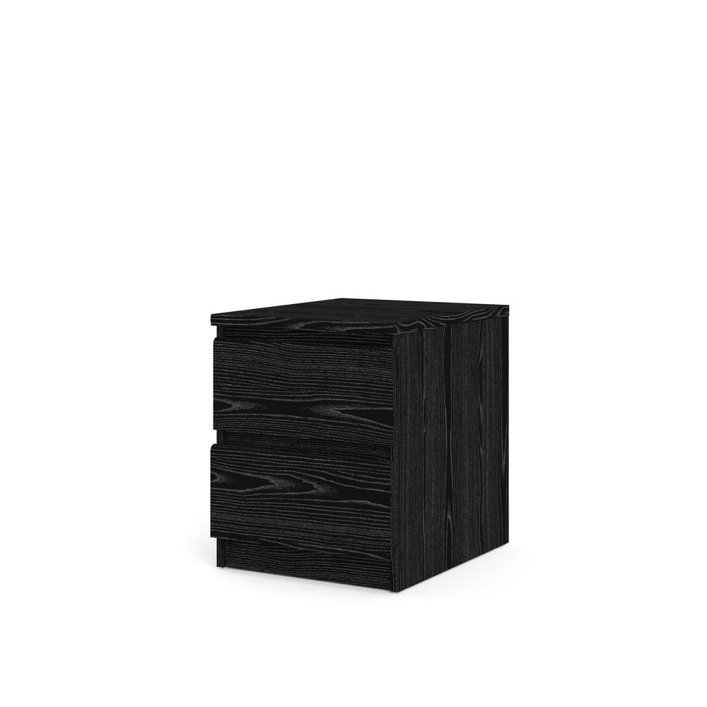 Scottsdale 2 Drawer Bedroom Nightstand, Black Woodgrain. Picture 3