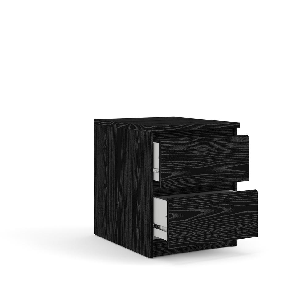 Scottsdale 2 Drawer Bedroom Nightstand, Black Woodgrain. Picture 2
