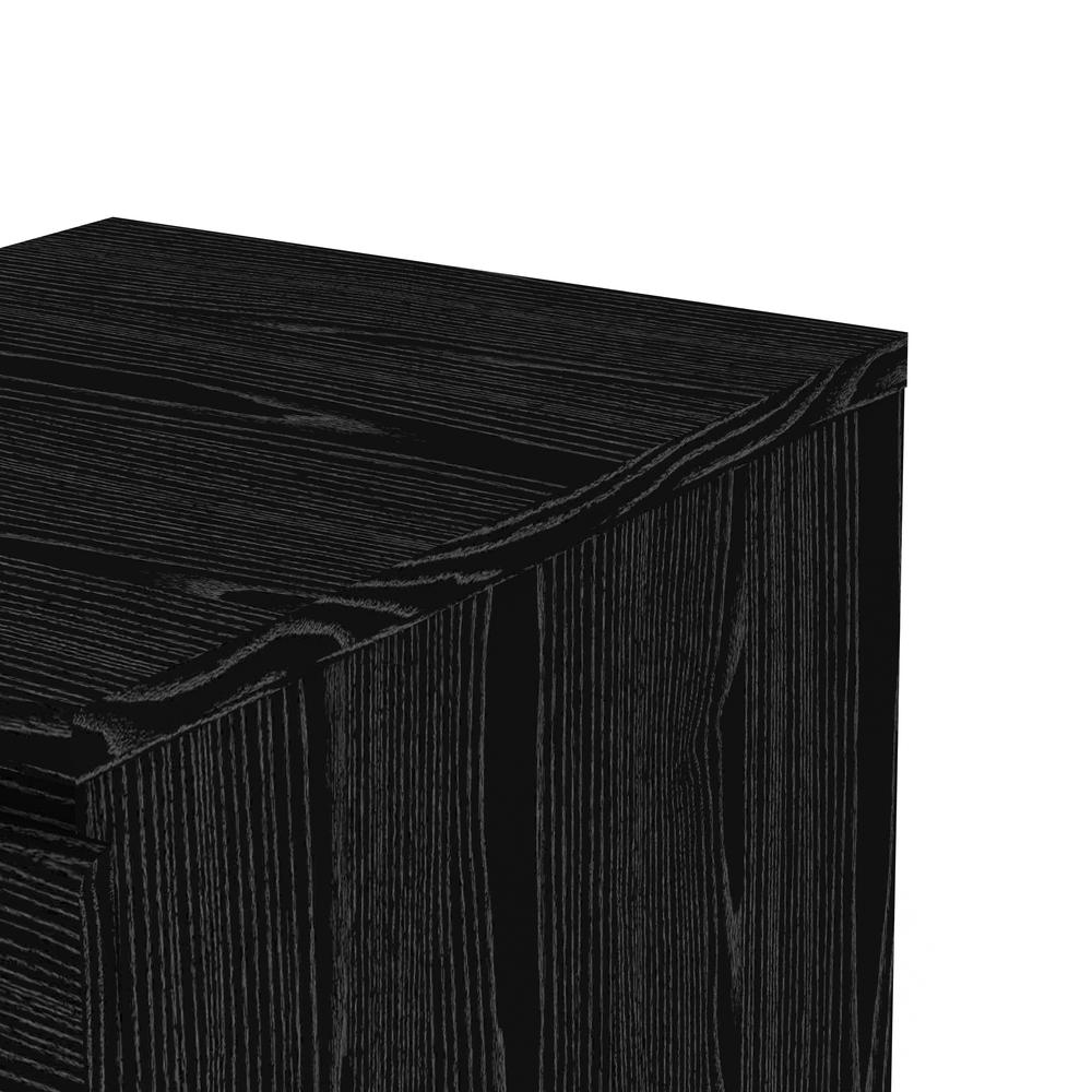 Scottsdale 2 Drawer Bedroom Nightstand, Black Woodgrain. Picture 6