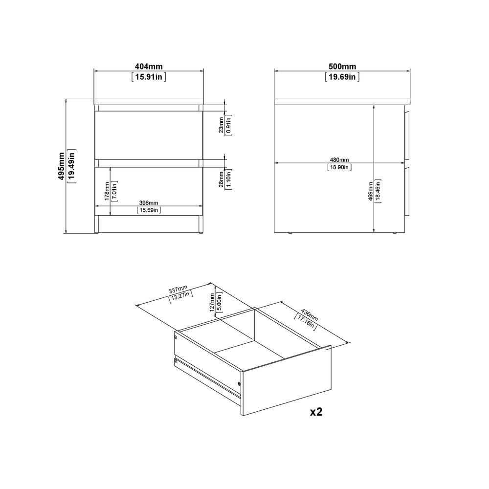 Scottsdale 2 Drawer Nightstand, Truffle Oak. Picture 9