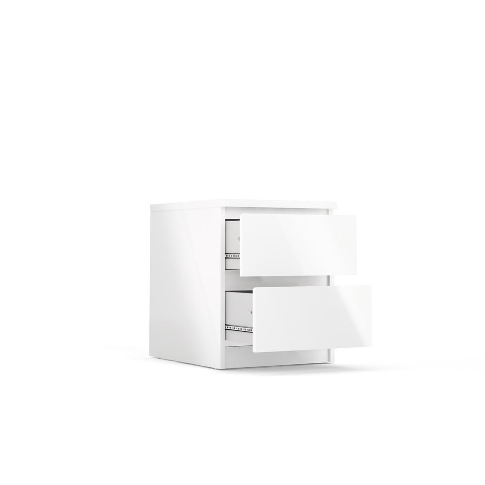 2 Drawer Nightstand White High Gloss. Picture 5