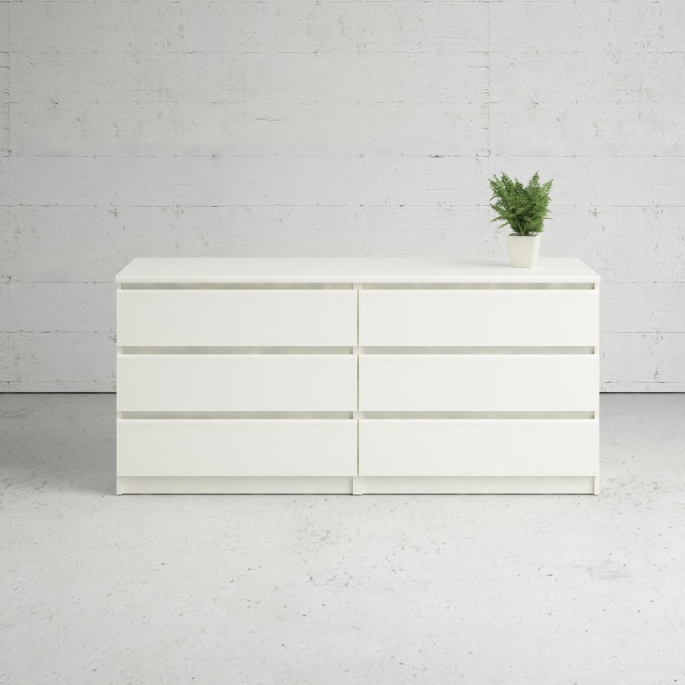 Scottsdale 6 Drawer Double Dresser, White Wood Grain. Picture 8