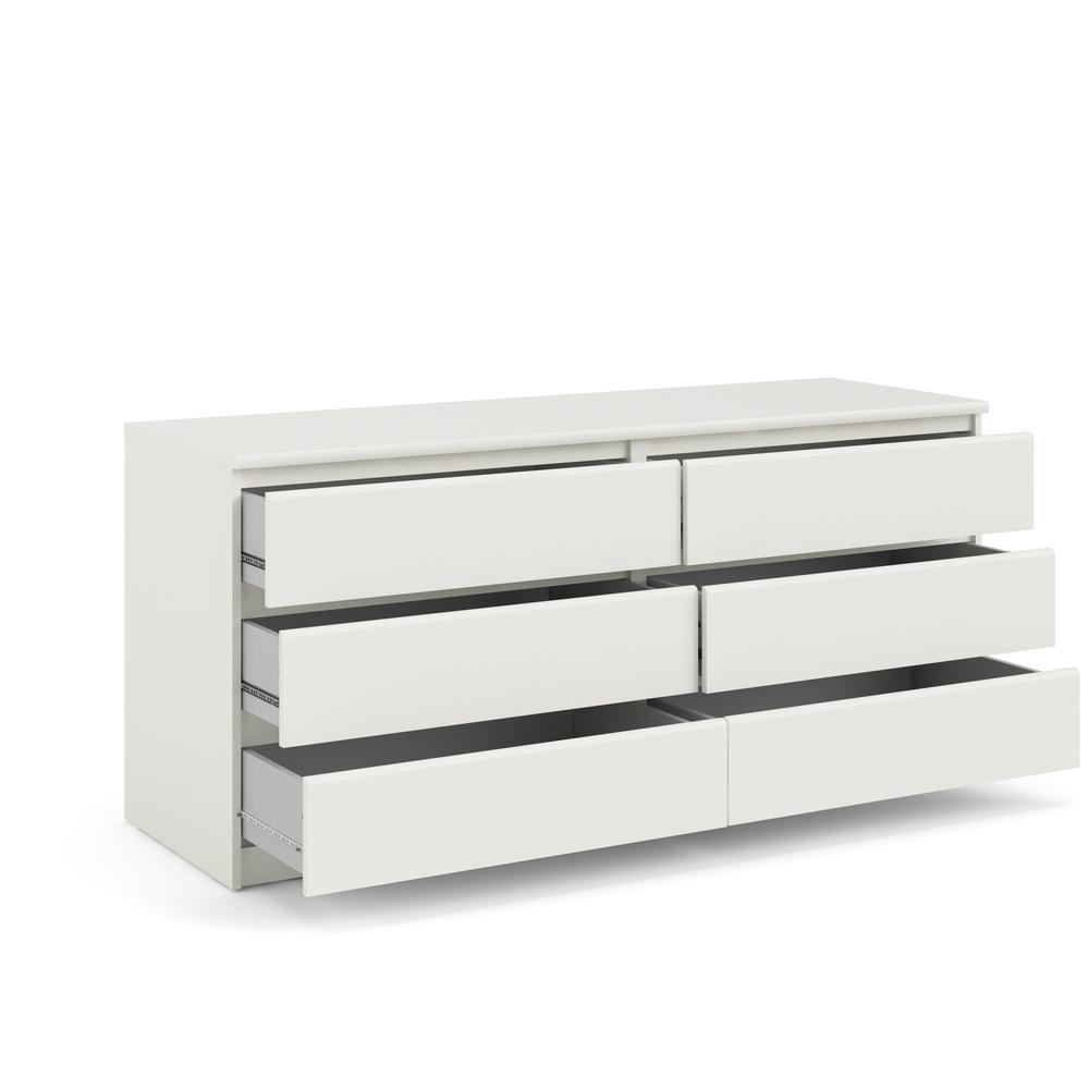 Scottsdale 6 Drawer Double Dresser, White Wood Grain. Picture 3