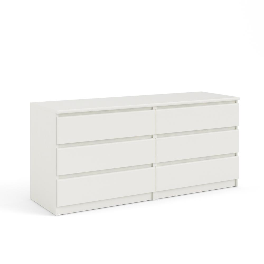Scottsdale 6 Drawer Double Dresser, White Wood Grain. Picture 1