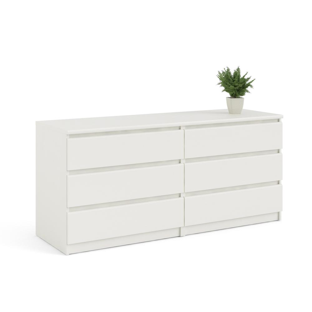 Scottsdale 6 Drawer Double Dresser, White Wood Grain. Picture 5