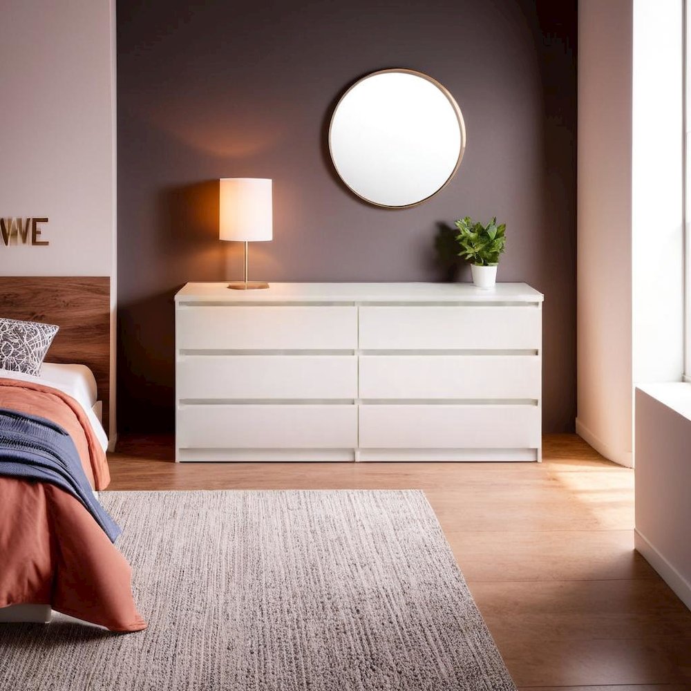 Furnifact White Dresser for Bedroom – Modern Chest of Drawers with Spacious Storage – Stylish and Functional Dresser for Bedroom Clothes, Linens, or Essentials. Picture 6