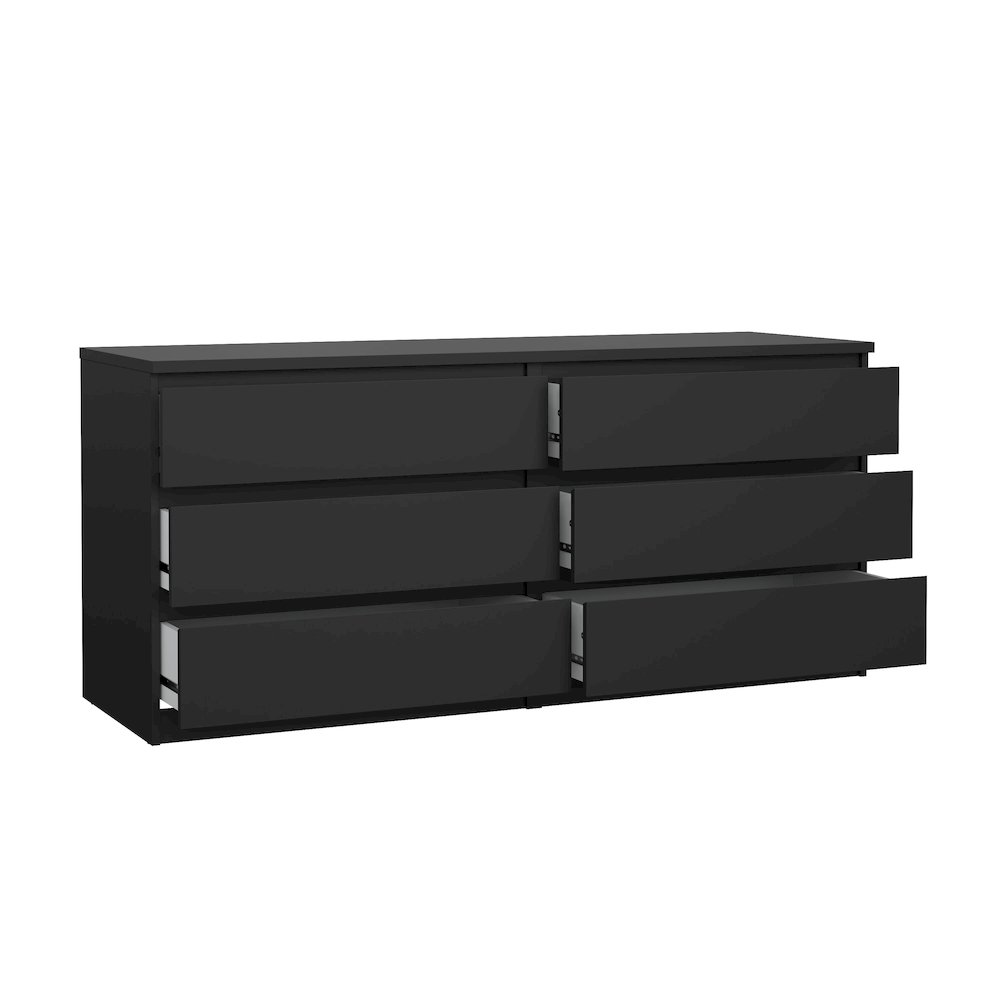 Scottsdale 6 Drawer Double Dresser, Black Matte. Picture 2