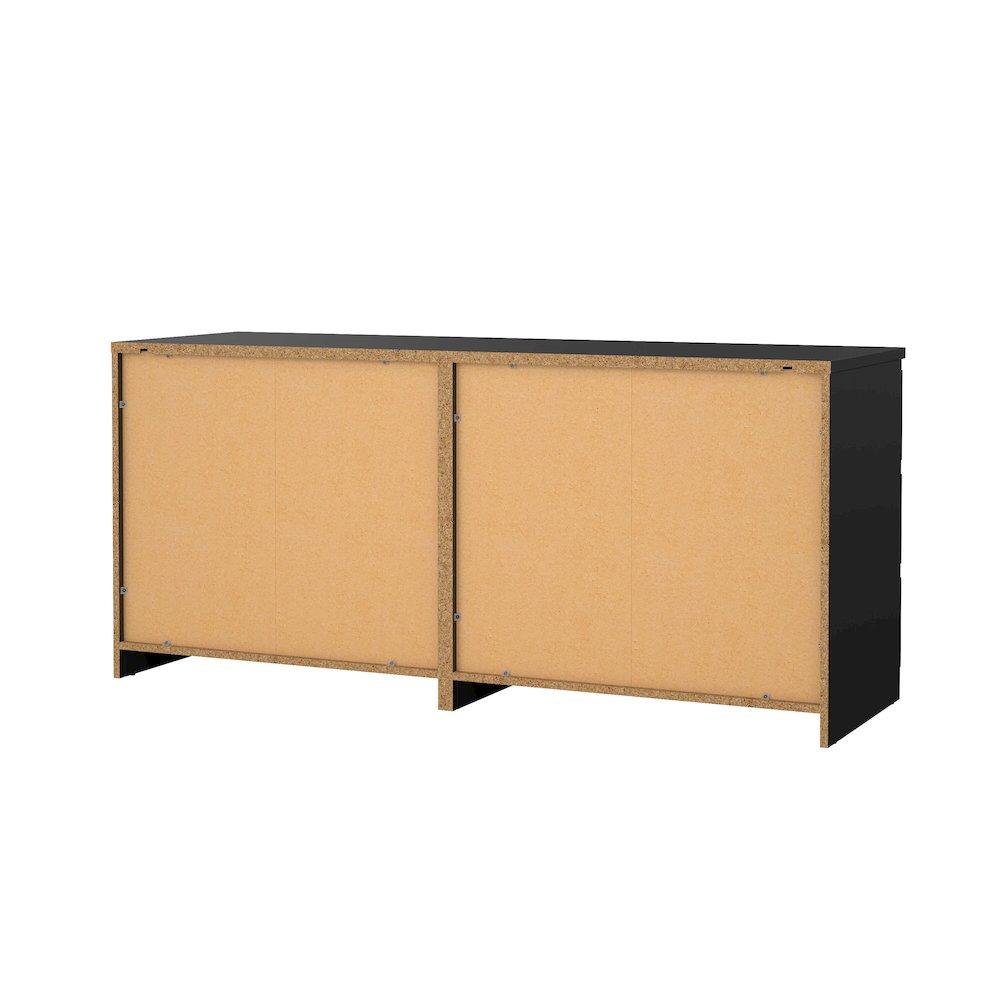 Scottsdale 6 Drawer Double Dresser, Black Matte. Picture 6