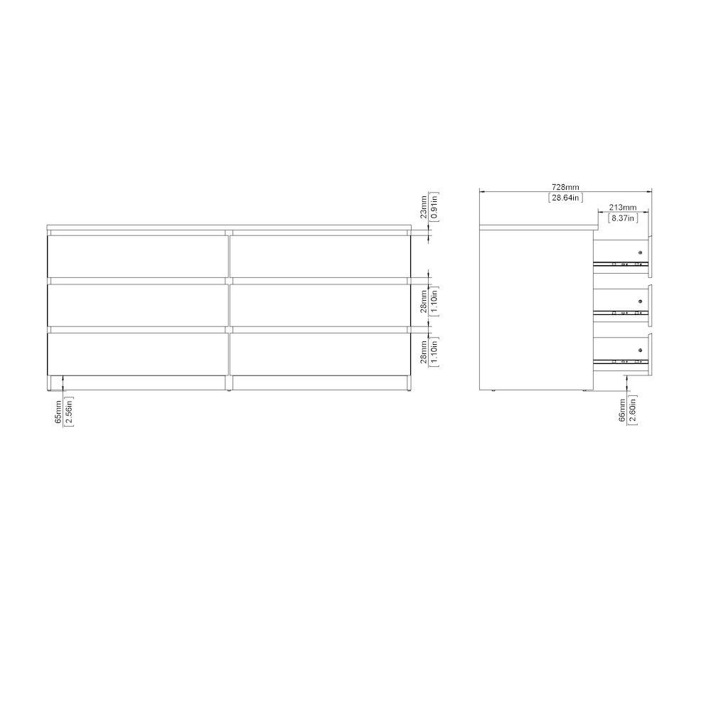 Scottsdale 6 Drawer Double Dresser, Black Matte. Picture 10