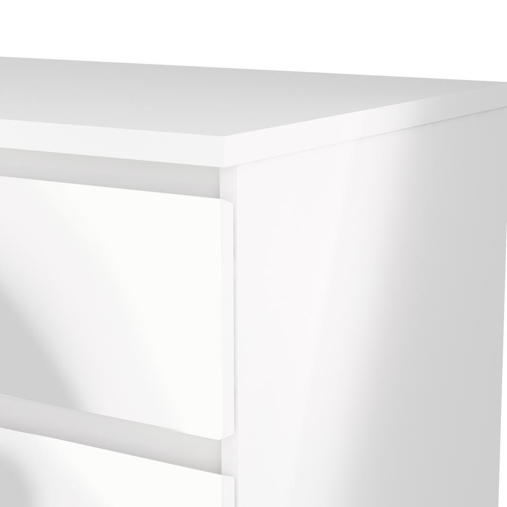 6 Drawer Double Dresser White High Gloss. Picture 13