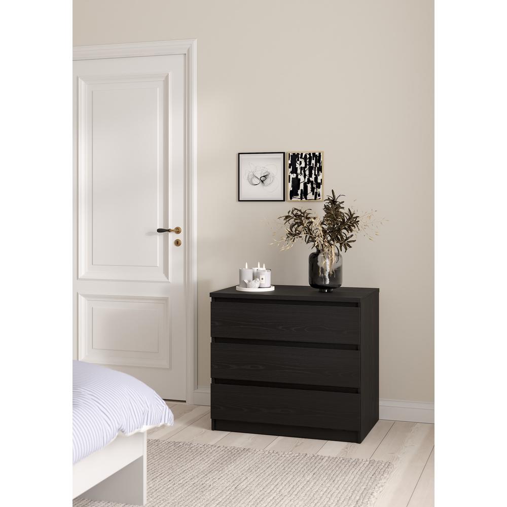 Scottsdale 3 Drawer Chest, Black Woodgrain. Picture 12