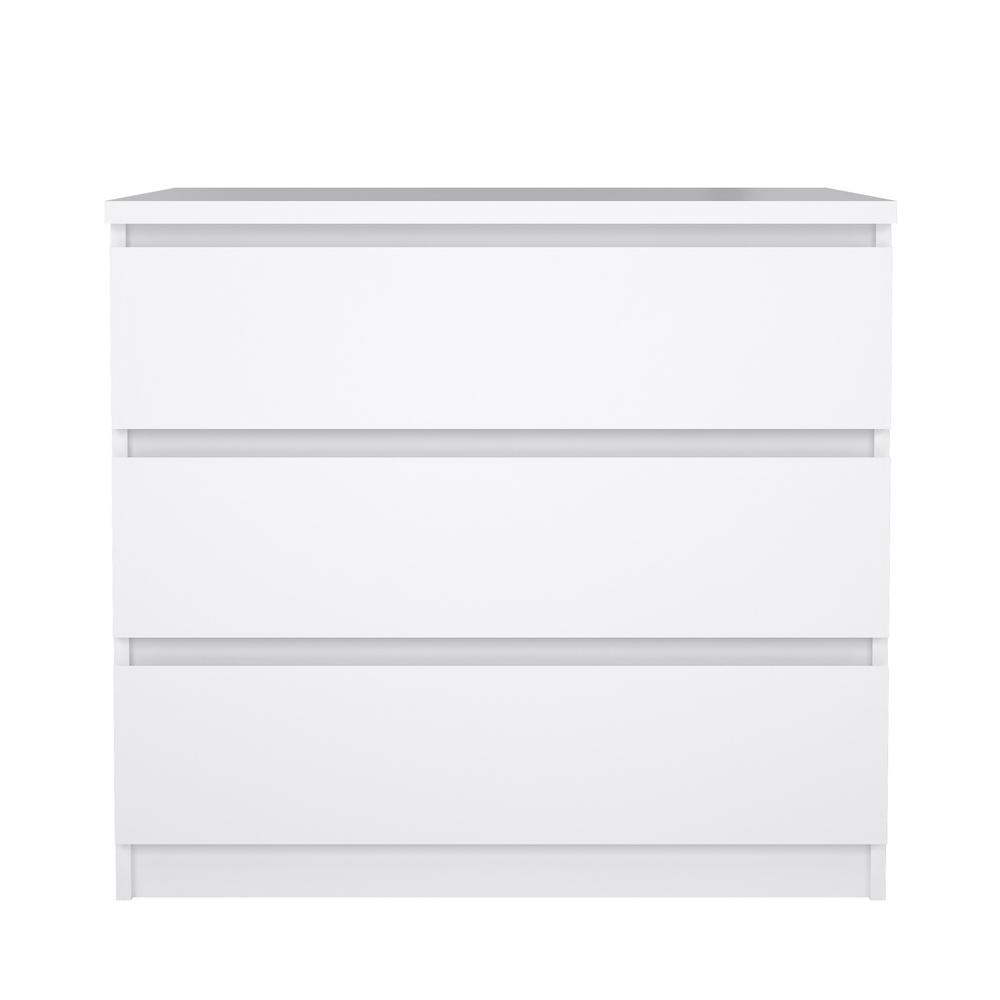 Furnifact White 3 Drawer Dresser – Modern 3 Drawer Dresser for Bedroom, Closet, or Entryway – Sleek and Functional Three Drawer Dresser for Compact Storage. Picture 2