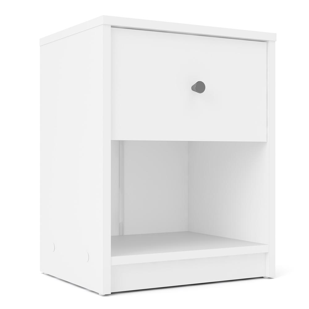 Portland 1 Drawer Nightstand, White. Picture 2
