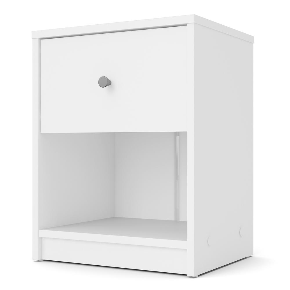 Portland 1 Drawer Nightstand, White. Picture 1