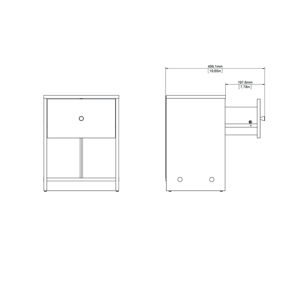 Portland 1 Drawer Nightstand, White. Picture 8