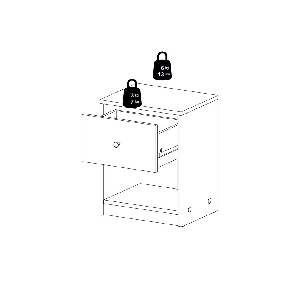 Portland 1 Drawer Nightstand, White. Picture 10