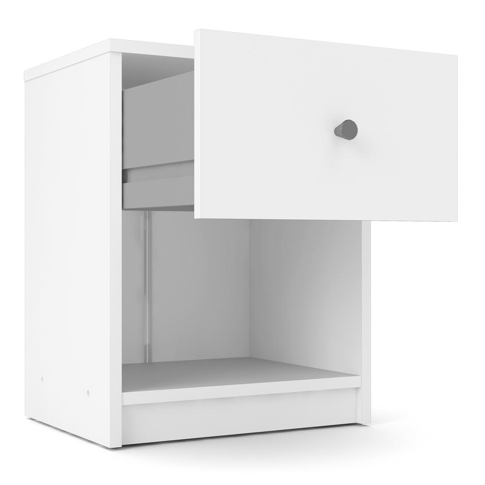 Portland 1 Drawer Nightstand, White. Picture 3