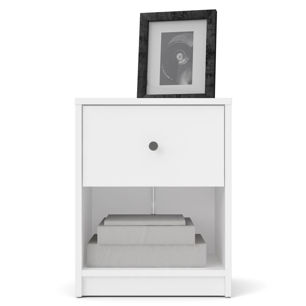 Portland 1 Drawer Nightstand, White. Picture 13