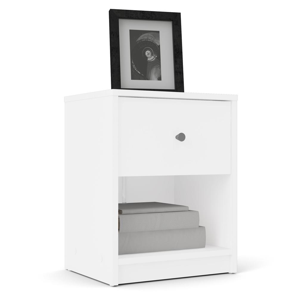 Portland 1 Drawer Nightstand, White. Picture 12