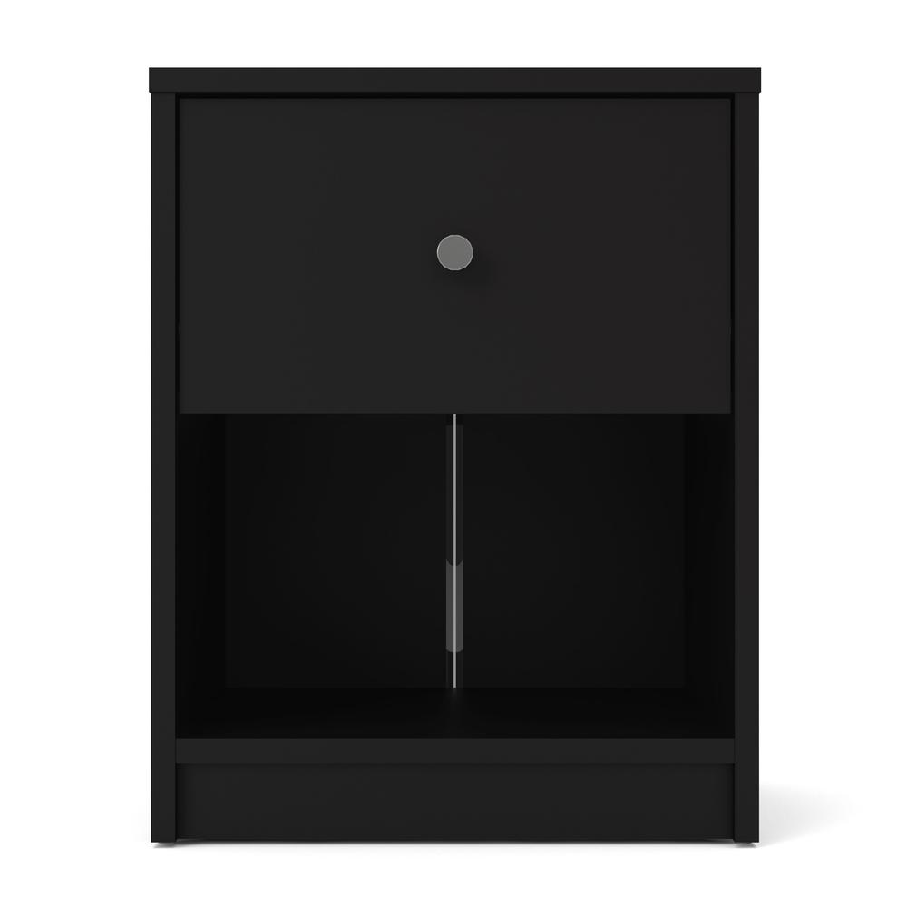 Portland 1 Drawer Nightstand, Black. Picture 2