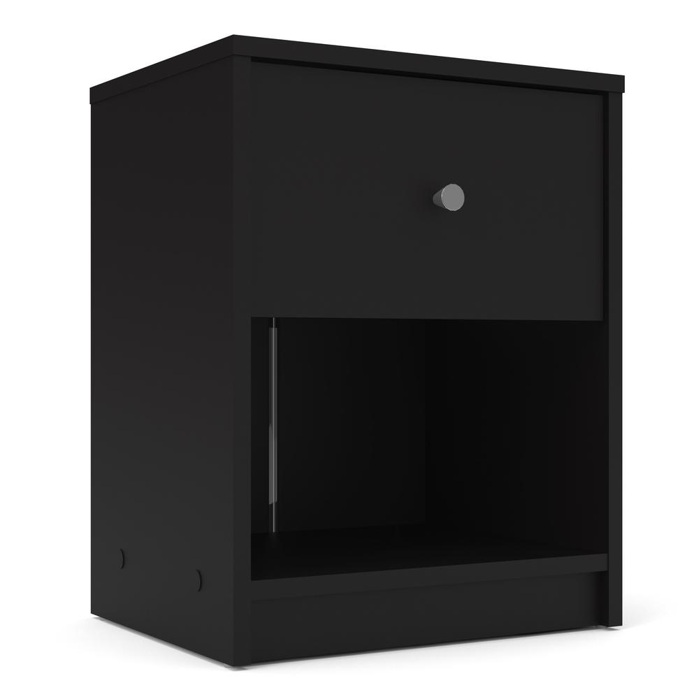Portland 1 Drawer Nightstand, Black. Picture 3