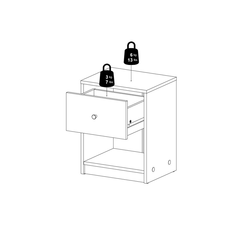 Portland 1 Drawer Nightstand, Black. Picture 10