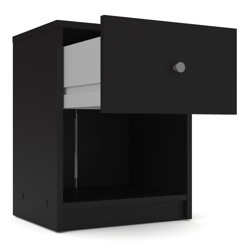 Portland 1 Drawer Nightstand, Black. Picture 4