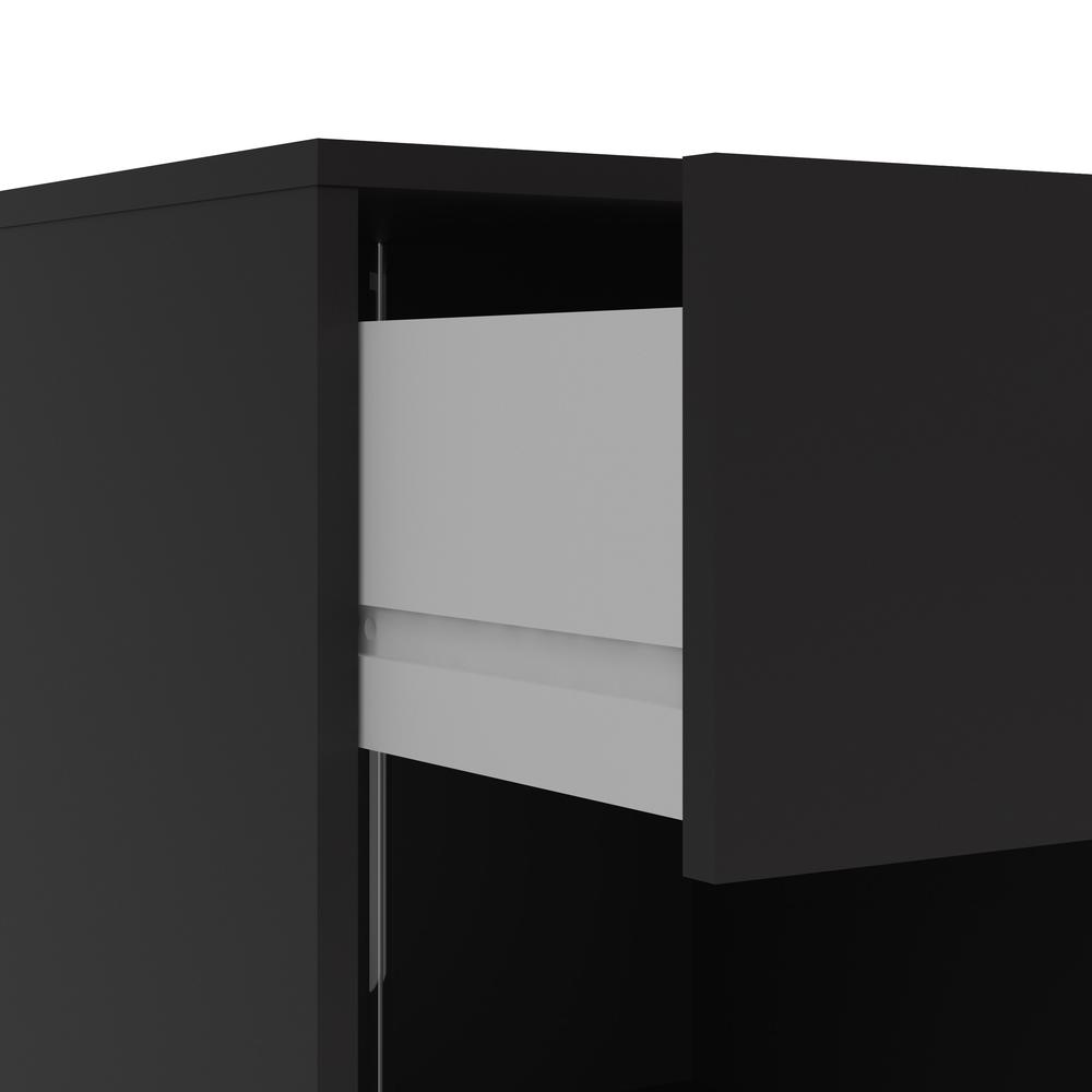 Portland 1 Drawer Nightstand, Black. Picture 5