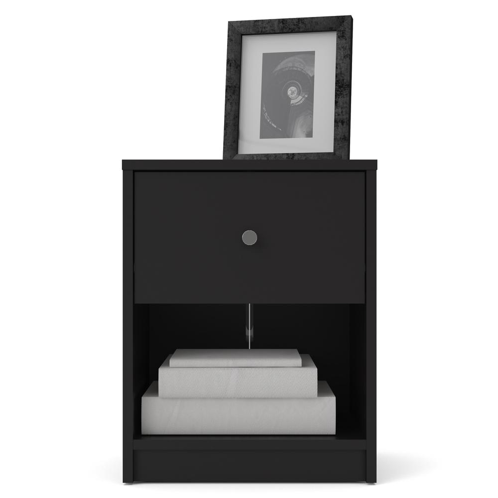 Portland 1 Drawer Nightstand, Black. Picture 13