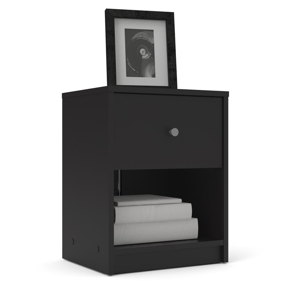 Portland 1 Drawer Nightstand, Black. Picture 12