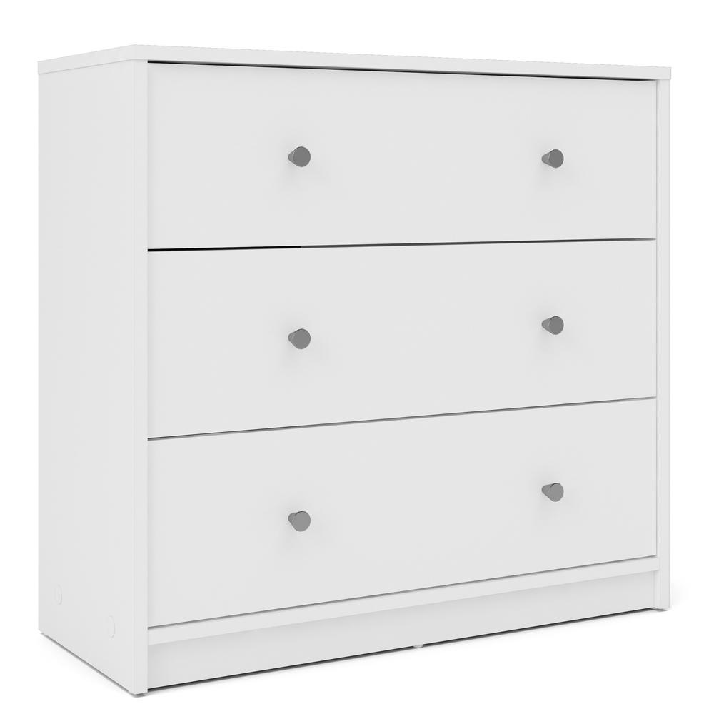 Portland 3 Drawer Chest, White. Picture 3