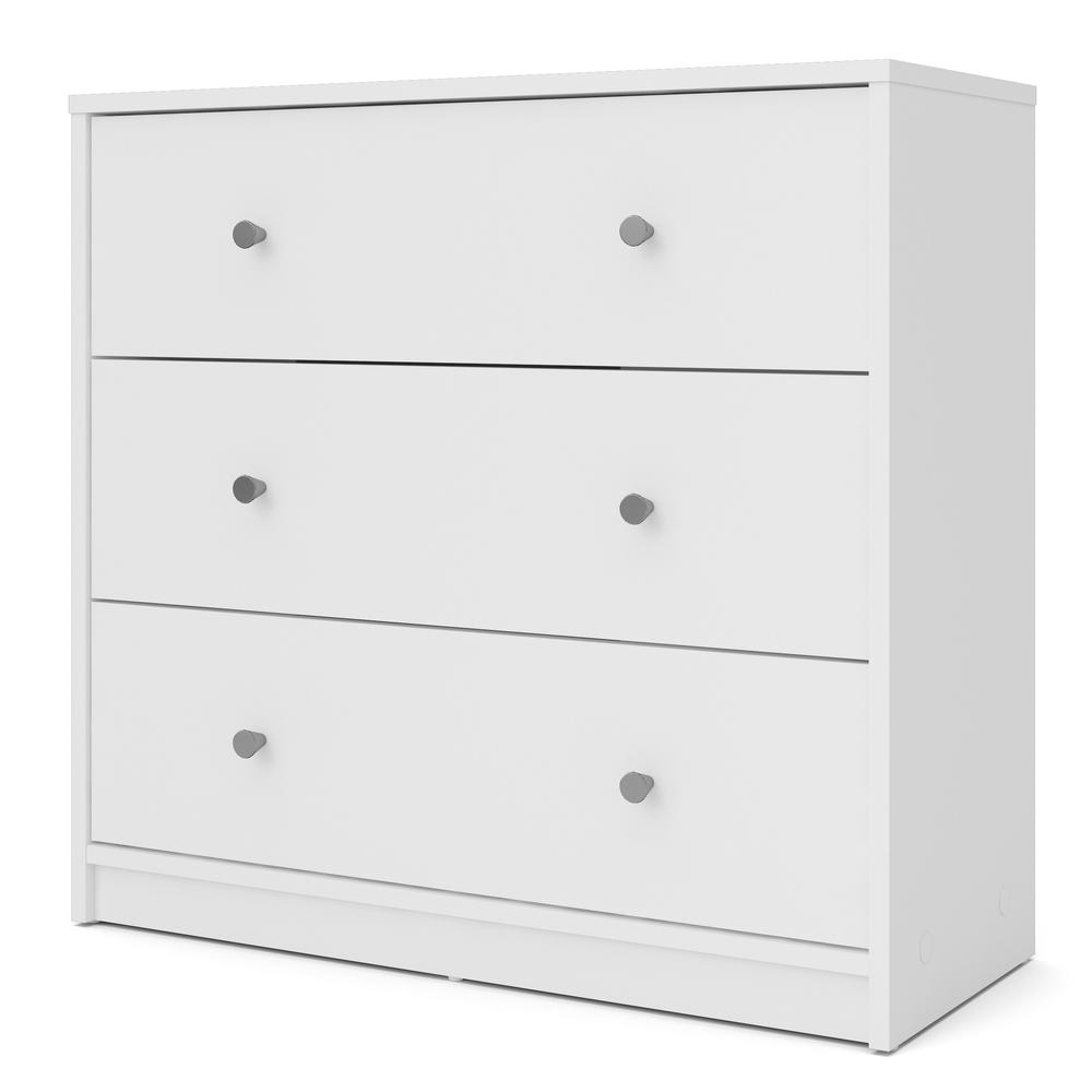 Portland 3 Drawer Chest, White. Picture 1
