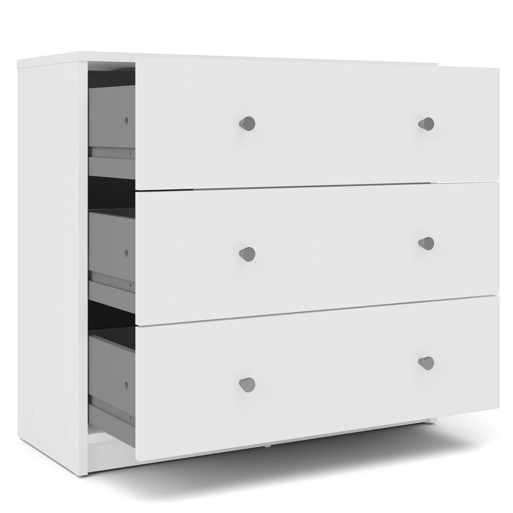 Portland 3 Drawer Chest, White. Picture 4