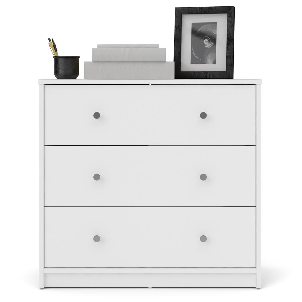 Portland 3 Drawer Chest, White. Picture 13